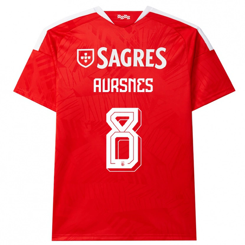 Danxen Mænd Fredrik Aursnes #8 Rød Hvid Gul Hjemmebane Spillertrøjer 2026/27 Trøje T-Shirt