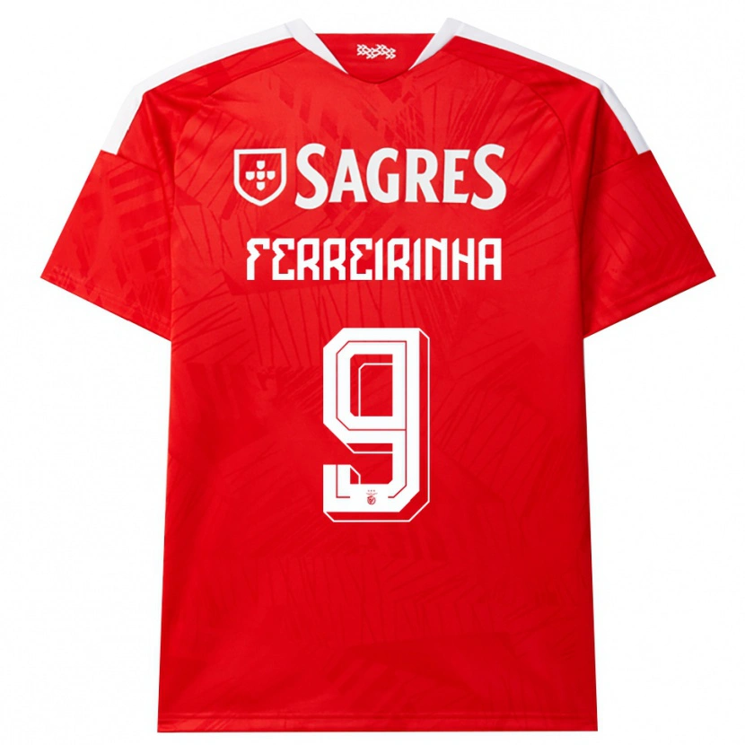 Danxen Mænd Afonso Ferreirinha #9 Rød Hvid Gul Hjemmebane Spillertrøjer 2026/27 Trøje T-Shirt