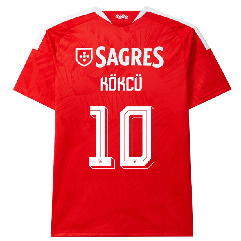 Danxen Mænd Orkun Kokcu #10 Rød Hvid Gul Hjemmebane Spillertrøjer 2026/27 Trøje T-Shirt