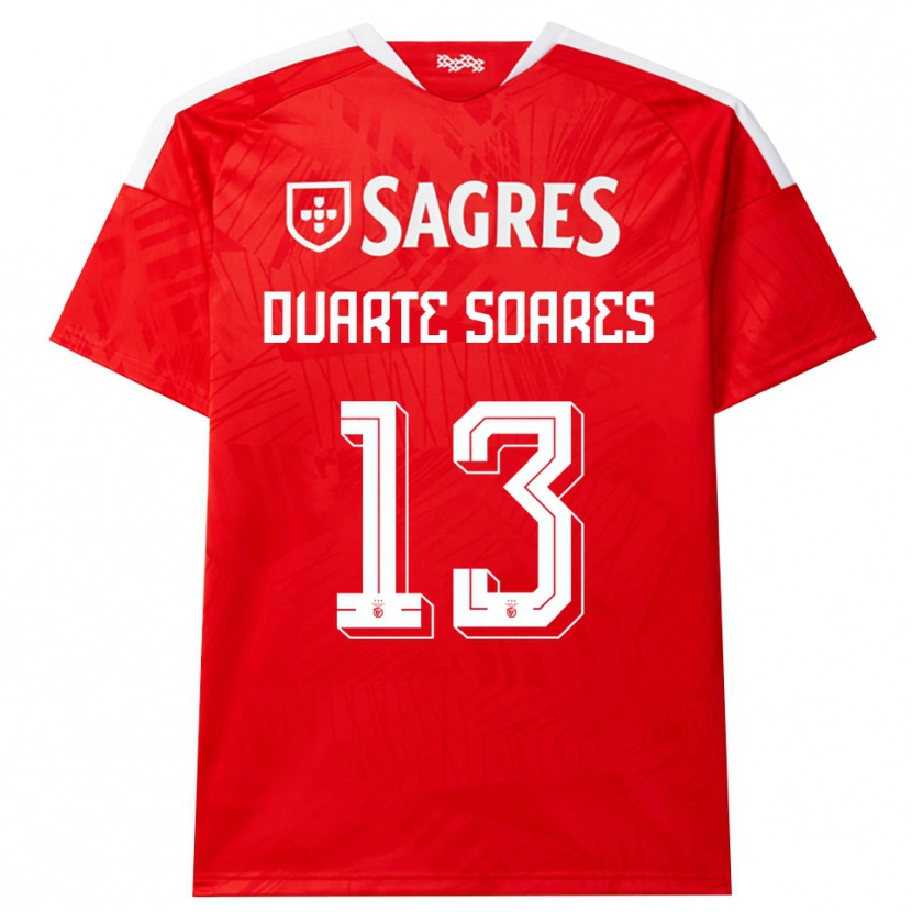Danxen Mænd Duarte Soares #13 Rød Hvid Gul Hjemmebane Spillertrøjer 2026/27 Trøje T-Shirt