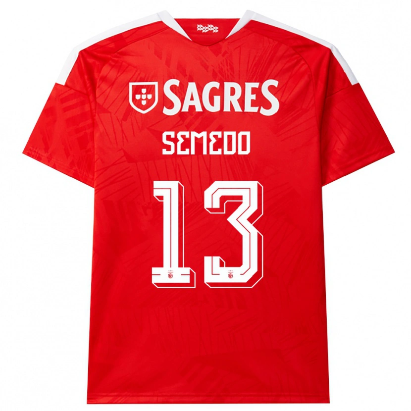 Danxen Mænd Benjamim Semedo #13 Rød Hvid Gul Hjemmebane Spillertrøjer 2026/27 Trøje T-Shirt