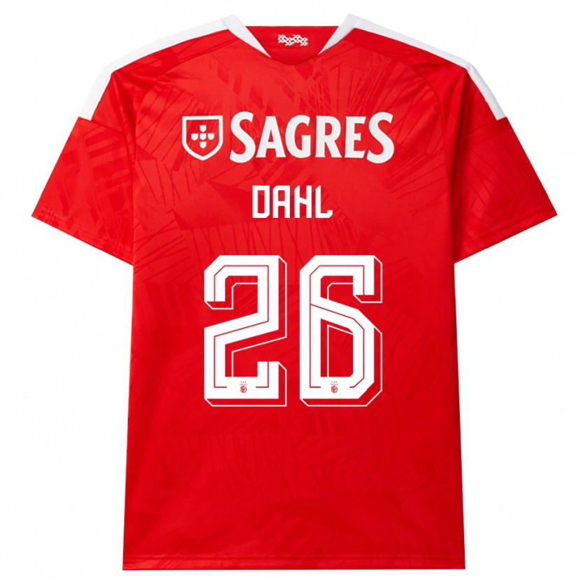 Danxen Mænd Samuel Dahl #26 Rød Hvid Gul Hjemmebane Spillertrøjer 2026/27 Trøje T-Shirt