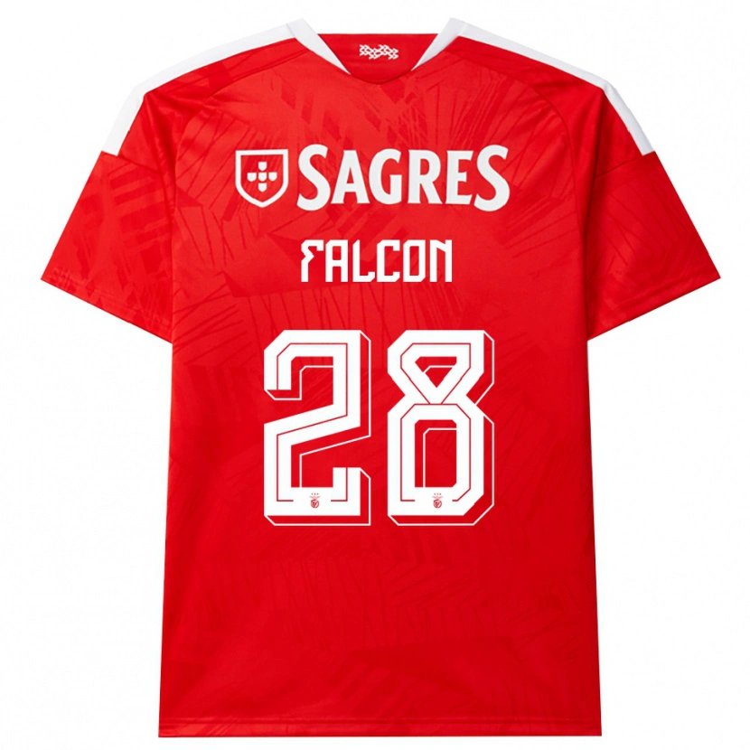 Danxen Mænd Andrea Falcón #28 Rød Hvid Gul Hjemmebane Spillertrøjer 2026/27 Trøje T-Shirt