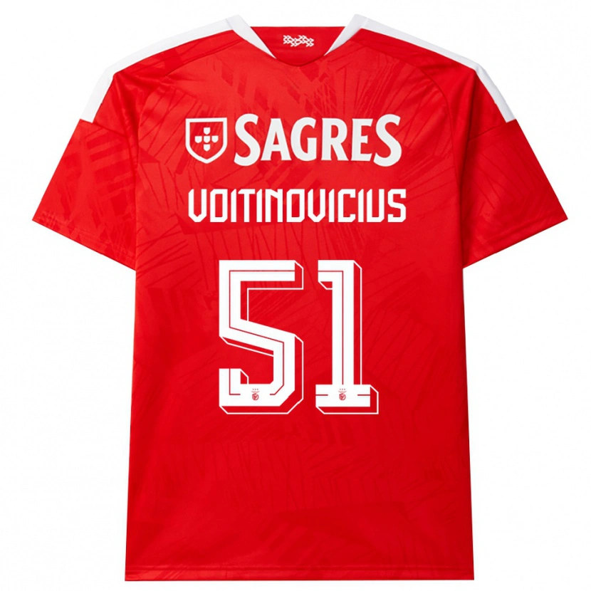 Danxen Mænd Arnas Voitinovičius #51 Rød Hvid Gul Hjemmebane Spillertrøjer 2026/27 Trøje T-Shirt
