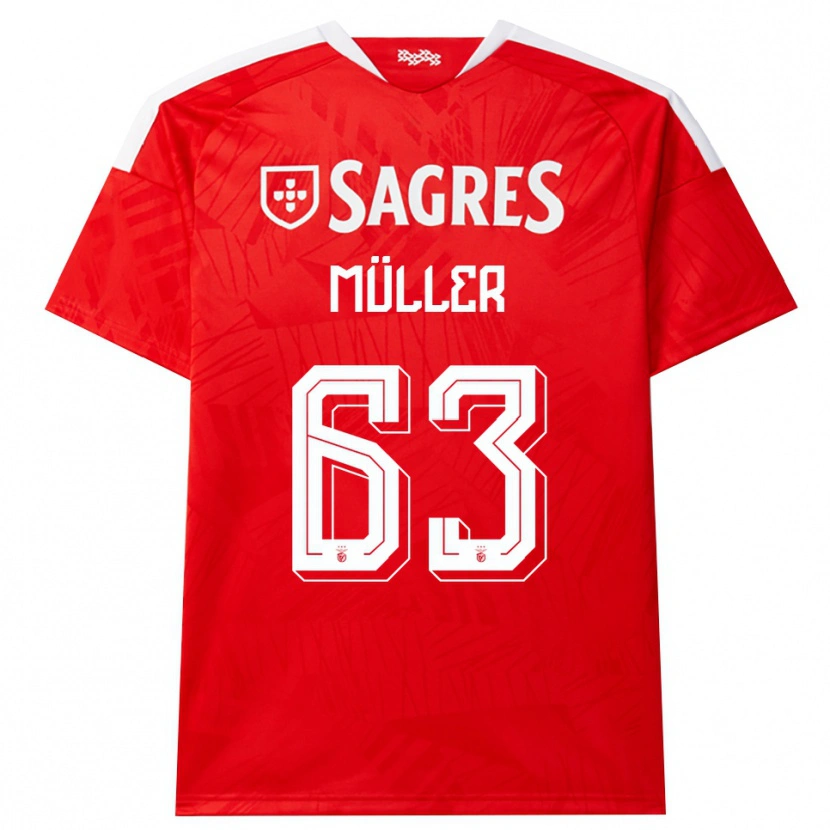 Danxen Mænd José Müller #63 Rød Hvid Gul Hjemmebane Spillertrøjer 2026/27 Trøje T-Shirt