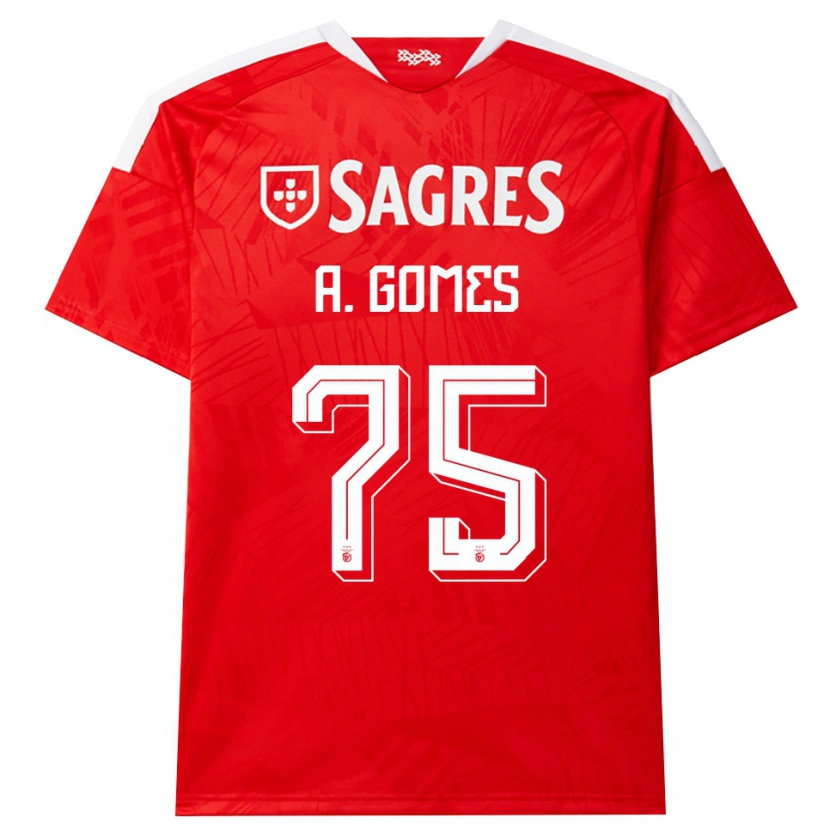Danxen Mænd André Gomes #75 Rød Hvid Gul Hjemmebane Spillertrøjer 2026/27 Trøje T-Shirt