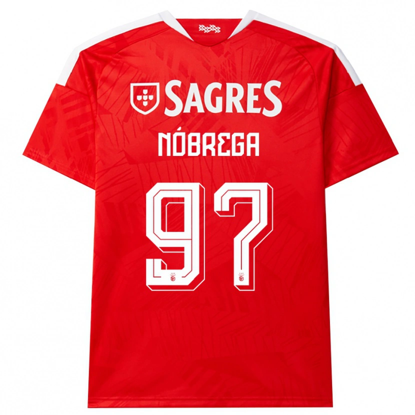 Danxen Mænd Ricardo Nóbrega #97 Rød Hvid Gul Hjemmebane Spillertrøjer 2026/27 Trøje T-Shirt