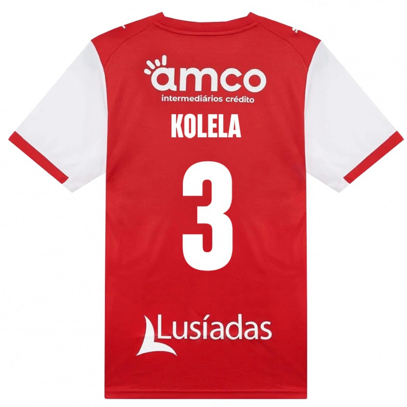 Danxen Mænd Kyllian Kolela #3 Hvid Rød Sort Hjemmebane Spillertrøjer 2026/27 Trøje T-Shirt