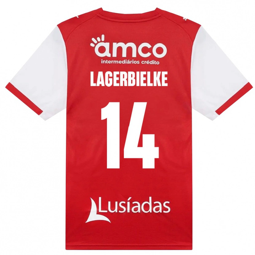 Danxen Mænd Gustaf Lagerbielke #14 Hvid Rød Sort Hjemmebane Spillertrøjer 2026/27 Trøje T-Shirt