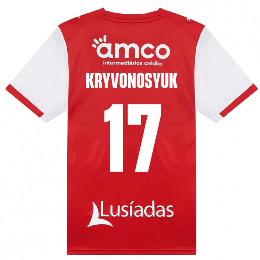 Danxen Mænd Leonardo Kryvonosyuk #17 Hvid Rød Sort Hjemmebane Spillertrøjer 2026/27 Trøje T-Shirt