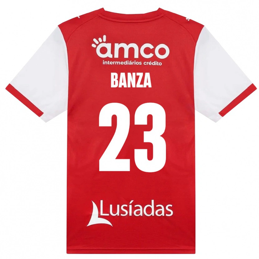 Danxen Mænd Simon Banza #23 Hvid Rød Sort Hjemmebane Spillertrøjer 2026/27 Trøje T-Shirt