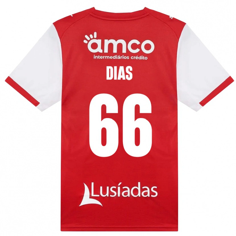 Danxen Mænd Gonçalo Dias #66 Hvid Rød Sort Hjemmebane Spillertrøjer 2026/27 Trøje T-Shirt