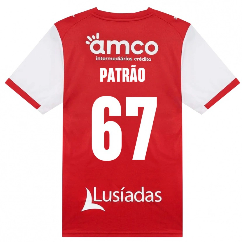 Danxen Mænd Afonso Patrão #67 Hvid Rød Sort Hjemmebane Spillertrøjer 2026/27 Trøje T-Shirt