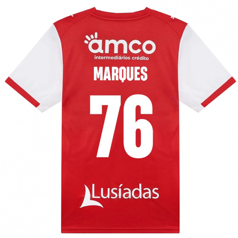 Danxen Mænd Tomás Marques #76 Hvid Rød Sort Hjemmebane Spillertrøjer 2026/27 Trøje T-Shirt