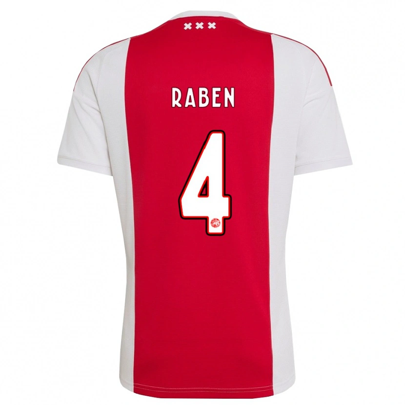 Danxen Mænd Niall Raben #4 Rød Hvid Gul Hjemmebane Spillertrøjer 2026/27 Trøje T-Shirt