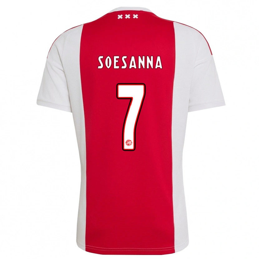 Danxen Mænd Jaden Soesanna #7 Rød Hvid Gul Hjemmebane Spillertrøjer 2026/27 Trøje T-Shirt