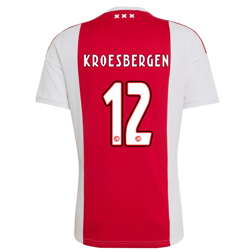 Danxen Mænd Branko Kroesbergen #12 Rød Hvid Gul Hjemmebane Spillertrøjer 2026/27 Trøje T-Shirt