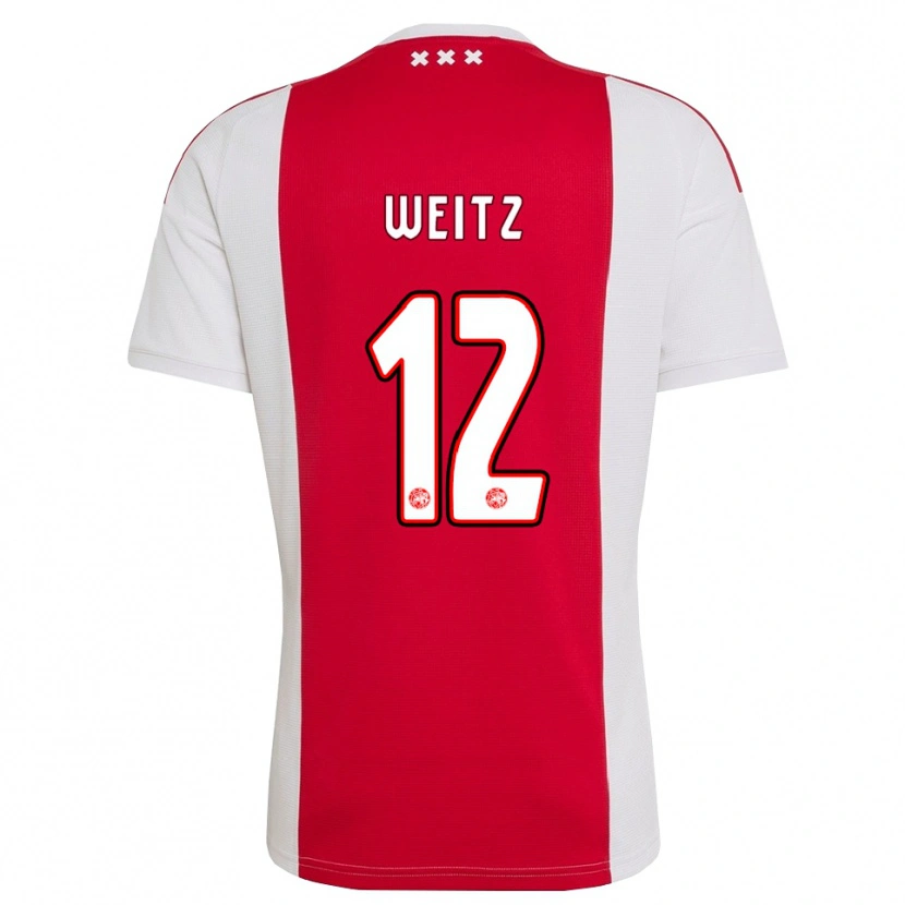 Danxen Mænd Axel Weitz #12 Rød Hvid Gul Hjemmebane Spillertrøjer 2026/27 Trøje T-Shirt