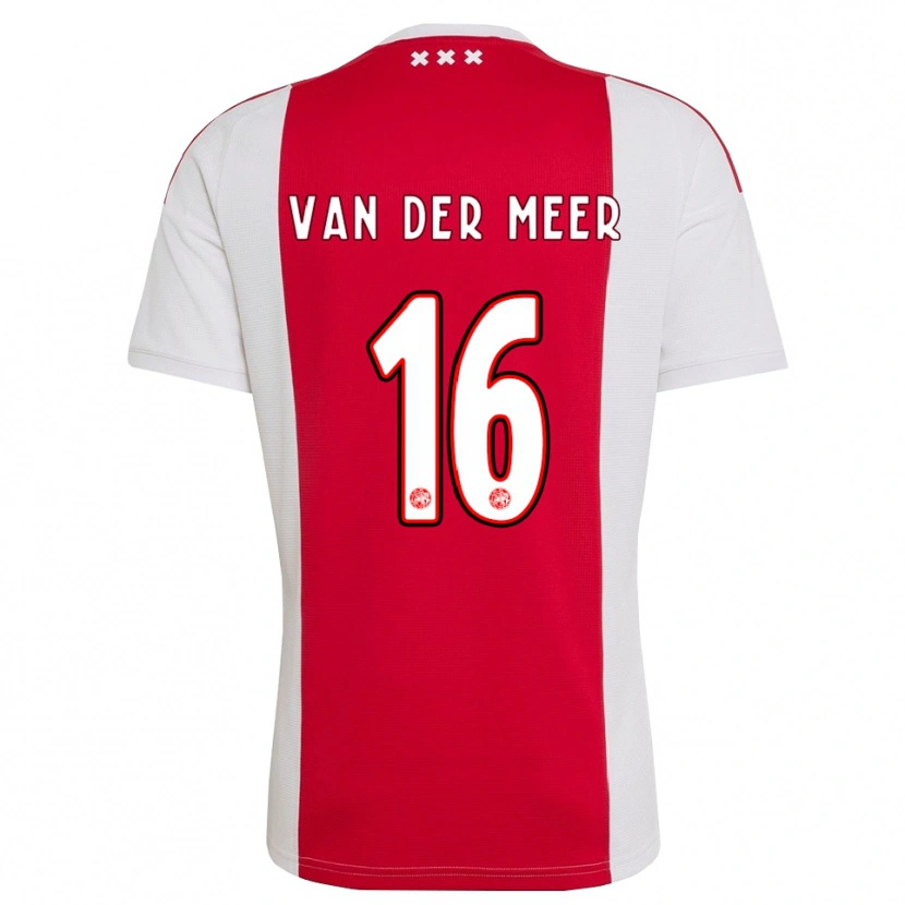 Danxen Mænd Reno Van Der Meer #16 Rød Hvid Gul Hjemmebane Spillertrøjer 2026/27 Trøje T-Shirt