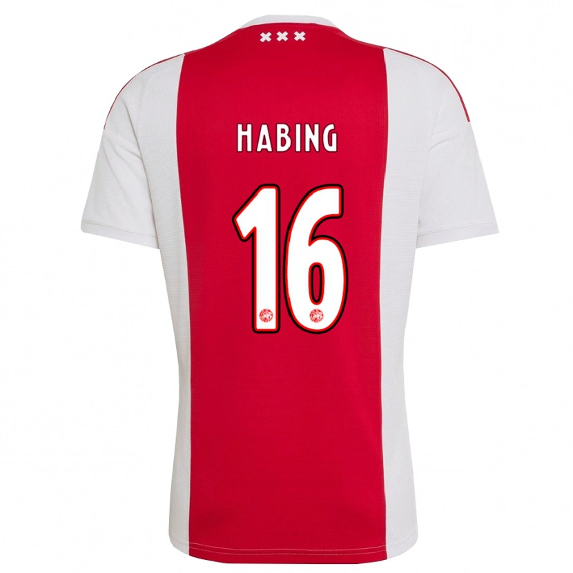 Danxen Mænd Youri Habing #16 Rød Hvid Gul Hjemmebane Spillertrøjer 2026/27 Trøje T-Shirt