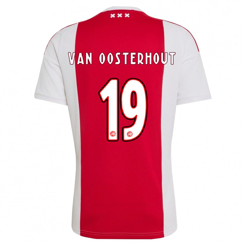 Danxen Mænd Charly Van Oosterhout #19 Rød Hvid Gul Hjemmebane Spillertrøjer 2026/27 Trøje T-Shirt