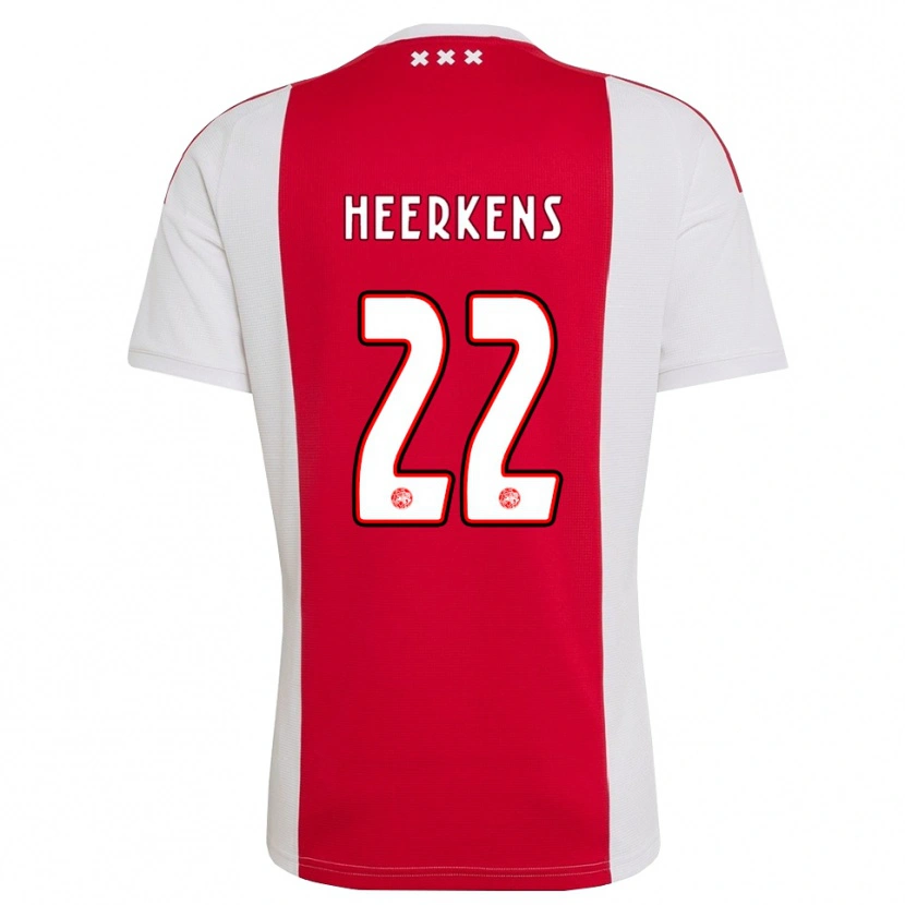 Danxen Mænd Joeri Heerkens #22 Rød Hvid Gul Hjemmebane Spillertrøjer 2026/27 Trøje T-Shirt
