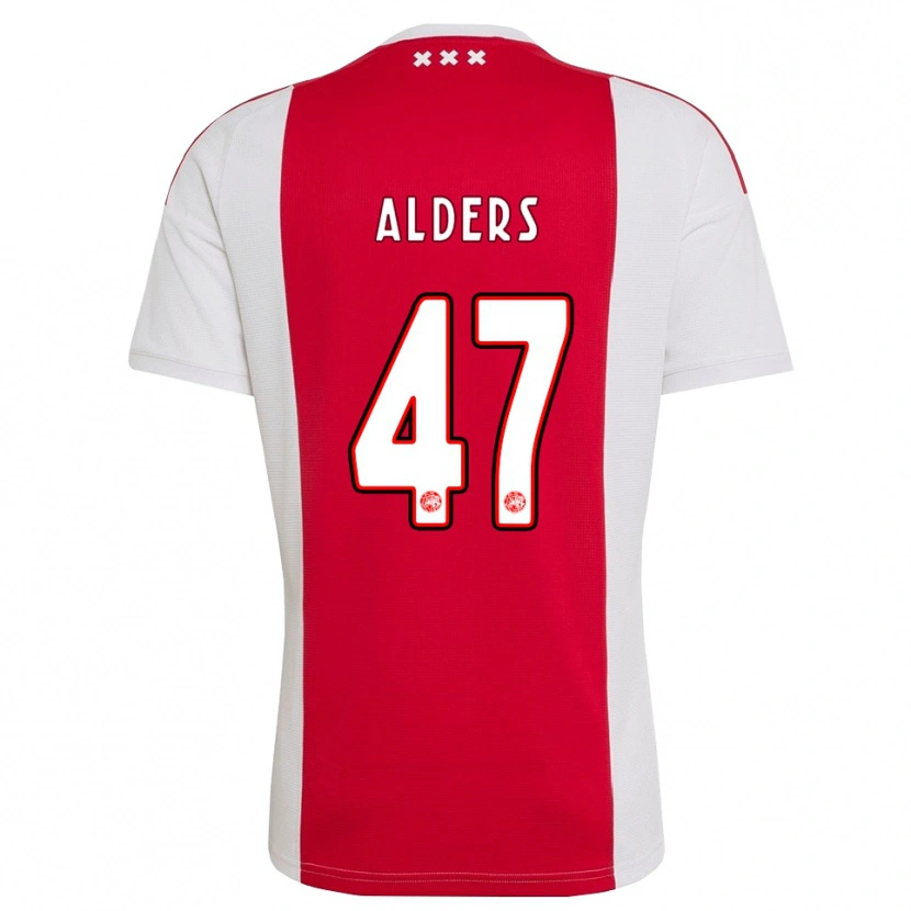 Danxen Mænd Gerald Alders #47 Rød Hvid Gul Hjemmebane Spillertrøjer 2026/27 Trøje T-Shirt