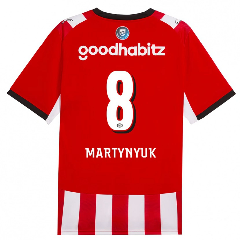 Danxen Mænd Anton Martynyuk #8 Rød Hvid Sort Hjemmebane Spillertrøjer 2026/27 Trøje T-Shirt