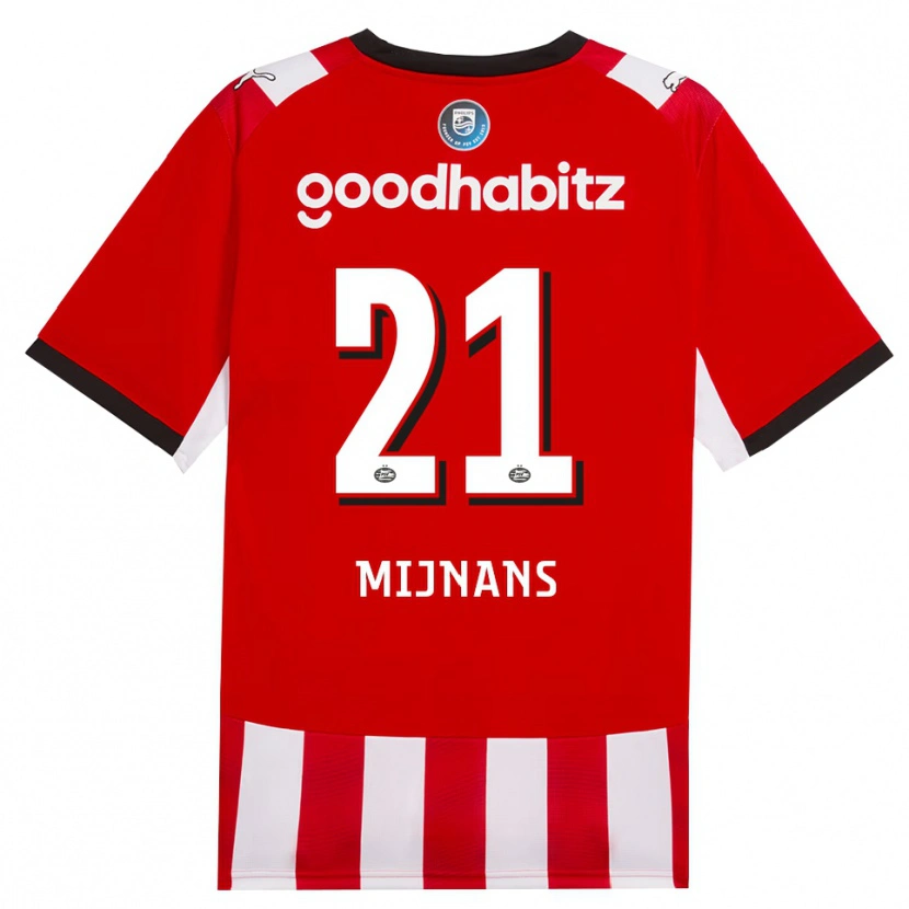 Danxen Mænd Sven Mijnans #21 Rød Hvid Sort Hjemmebane Spillertrøjer 2026/27 Trøje T-Shirt