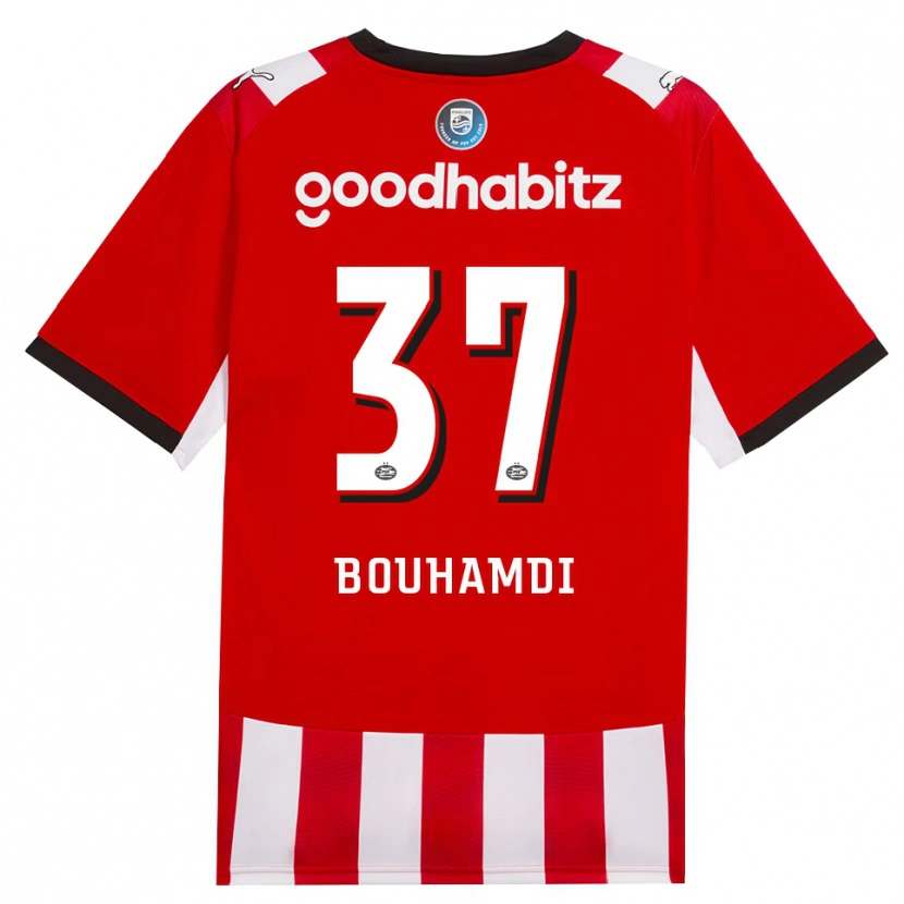 Danxen Mænd Amir Bouhamdi #37 Rød Hvid Sort Hjemmebane Spillertrøjer 2026/27 Trøje T-Shirt