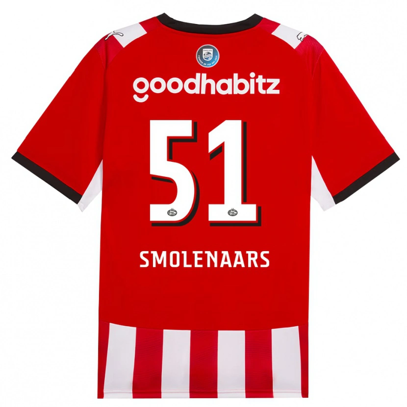 Danxen Mænd Tijn Smolenaars #51 Rød Hvid Sort Hjemmebane Spillertrøjer 2026/27 Trøje T-Shirt
