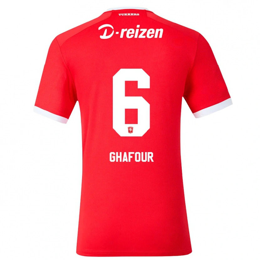 Danxen Mænd Dielan Ghafour #6 Rød Hvid Hjemmebane Spillertrøjer 2026/27 Trøje T-Shirt