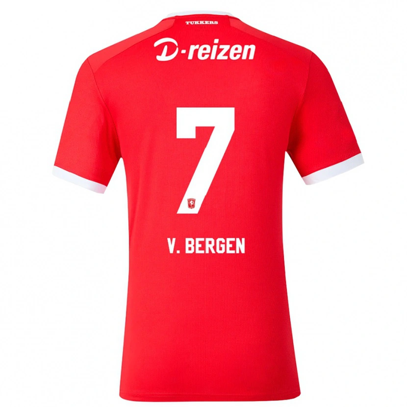 Danxen Mænd Mitchell Van Bergen #7 Rød Hvid Hjemmebane Spillertrøjer 2026/27 Trøje T-Shirt
