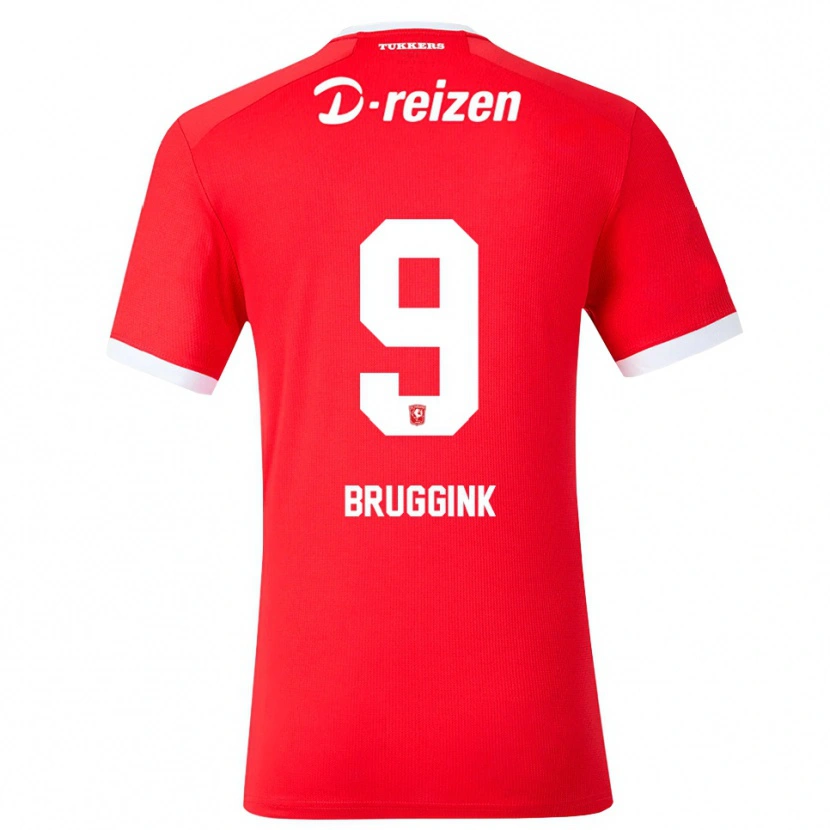 Danxen Mænd Pim Bruggink #9 Rød Hvid Hjemmebane Spillertrøjer 2026/27 Trøje T-Shirt