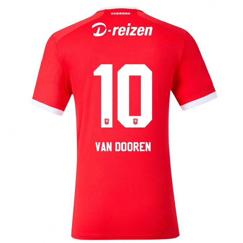 Danxen Mænd Kayleigh Van Dooren #10 Rød Hvid Hjemmebane Spillertrøjer 2026/27 Trøje T-Shirt