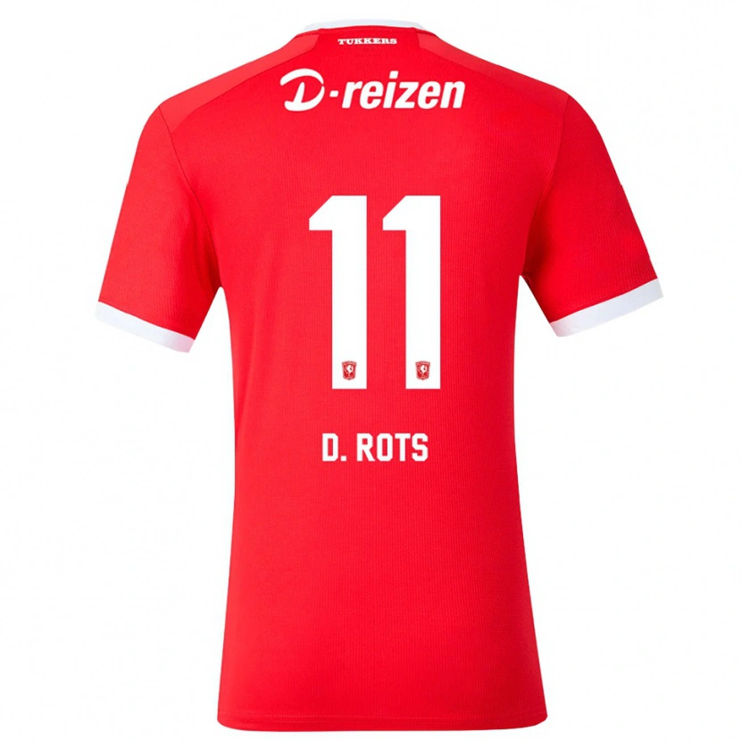 Danxen Mænd Daan Rots #11 Rød Hvid Hjemmebane Spillertrøjer 2026/27 Trøje T-Shirt