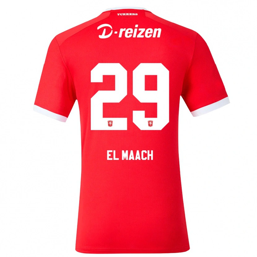 Danxen Mænd Issam El Maach #29 Rød Hvid Hjemmebane Spillertrøjer 2026/27 Trøje T-Shirt