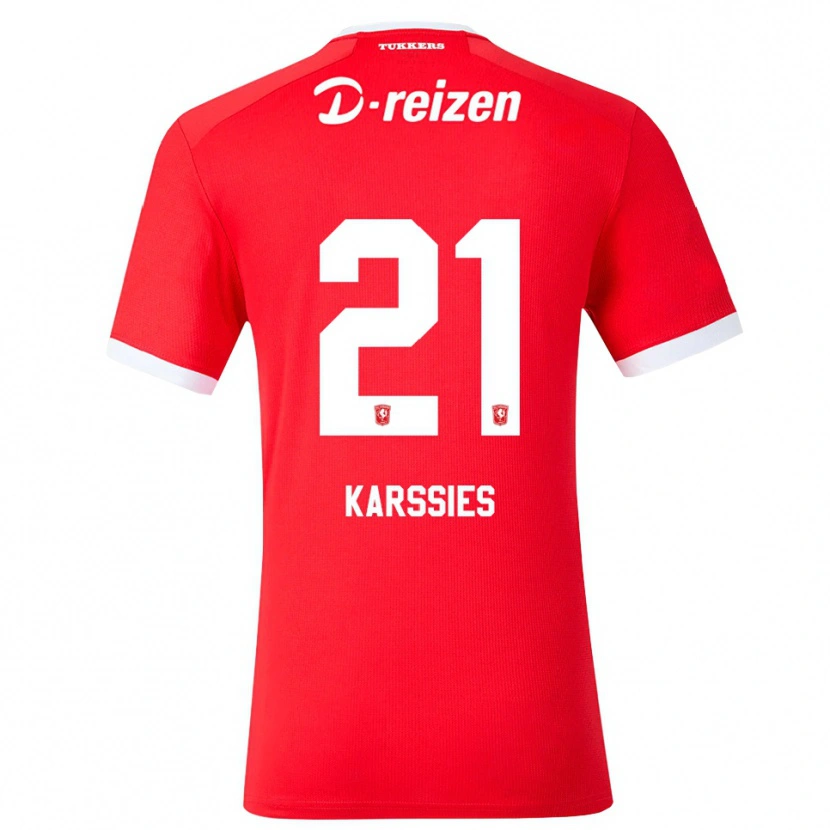 Danxen Mænd Sam Karssies #21 Rød Hvid Hjemmebane Spillertrøjer 2026/27 Trøje T-Shirt