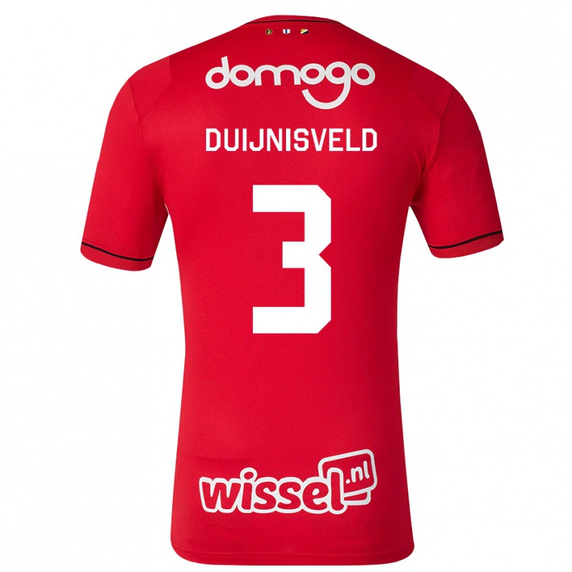 Danxen Mænd Owen Duijnisveld #3 Rød Hvid Sort Hjemmebane Spillertrøjer 2026/27 Trøje T-Shirt