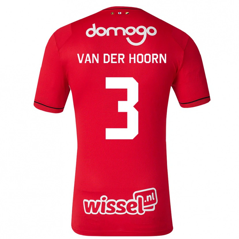 Danxen Mænd Mike Van Der Hoorn #3 Rød Hvid Sort Hjemmebane Spillertrøjer 2026/27 Trøje T-Shirt