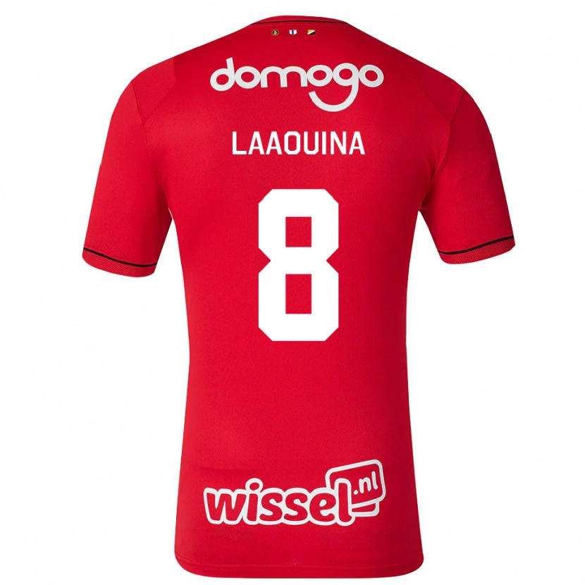 Danxen Mænd Driss Laaouina #8 Rød Hvid Sort Hjemmebane Spillertrøjer 2026/27 Trøje T-Shirt