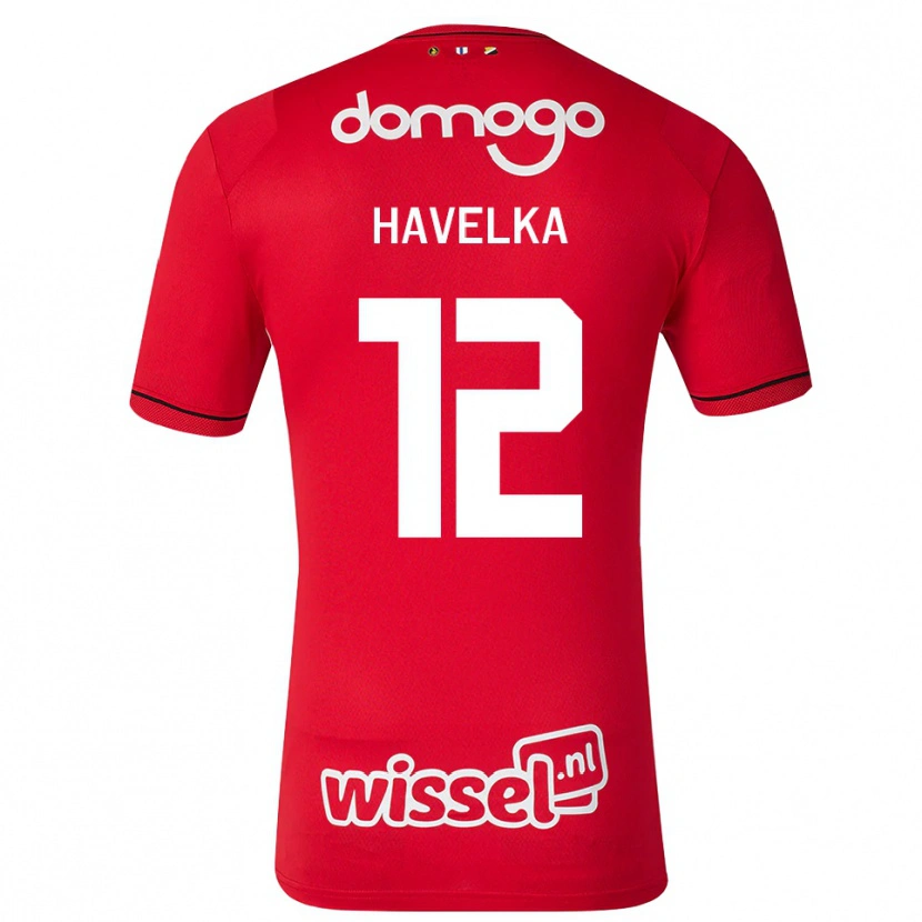 Danxen Mænd Matyas Havelka #12 Rød Hvid Sort Hjemmebane Spillertrøjer 2026/27 Trøje T-Shirt