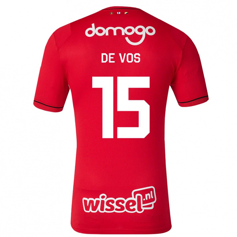 Danxen Mænd Nick De Vos #15 Rød Hvid Sort Hjemmebane Spillertrøjer 2026/27 Trøje T-Shirt