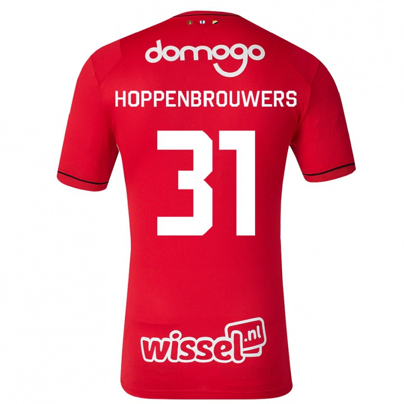 Danxen Mænd Mike Hoppenbrouwers #31 Rød Hvid Sort Hjemmebane Spillertrøjer 2026/27 Trøje T-Shirt