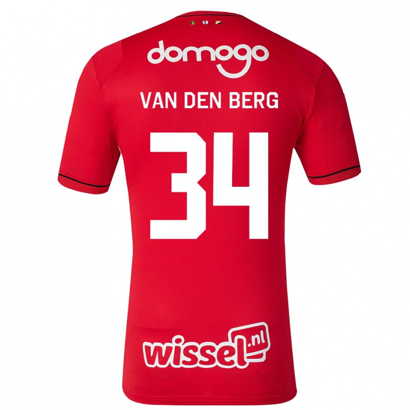 Danxen Mænd Davy Van Den Berg #34 Rød Hvid Sort Hjemmebane Spillertrøjer 2026/27 Trøje T-Shirt