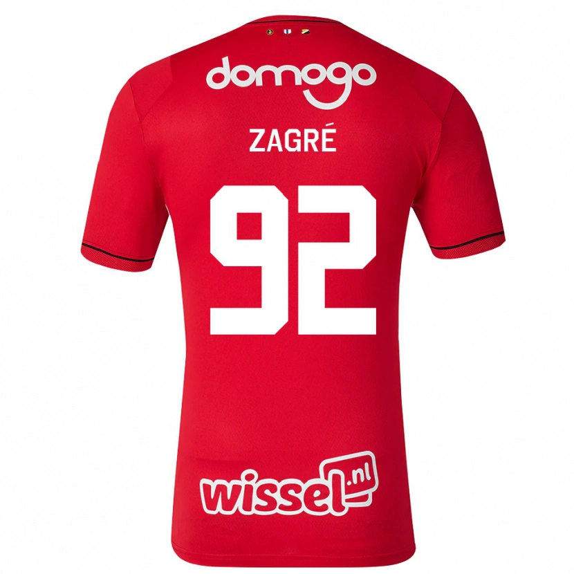 Danxen Mænd Arthur Zagré #92 Rød Hvid Sort Hjemmebane Spillertrøjer 2026/27 Trøje T-Shirt