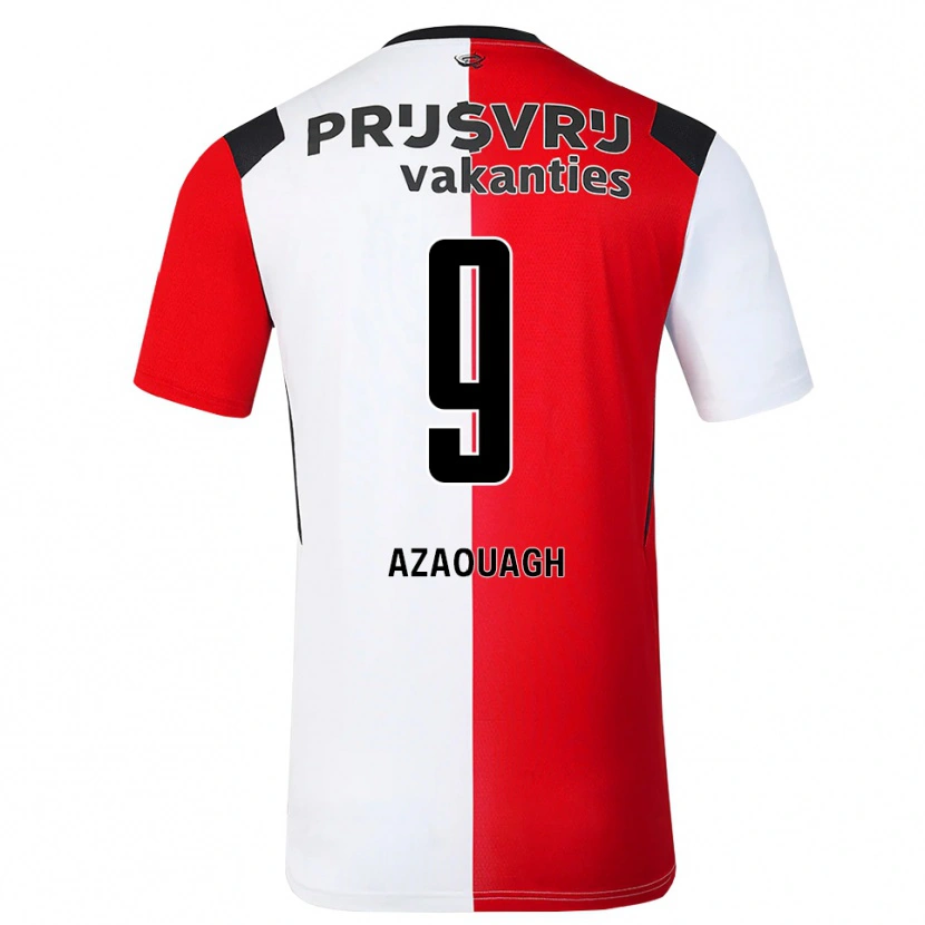 Danxen Mænd Ilias Azaouagh #9 Rød Hvid Sort Hjemmebane Spillertrøjer 2026/27 Trøje T-Shirt