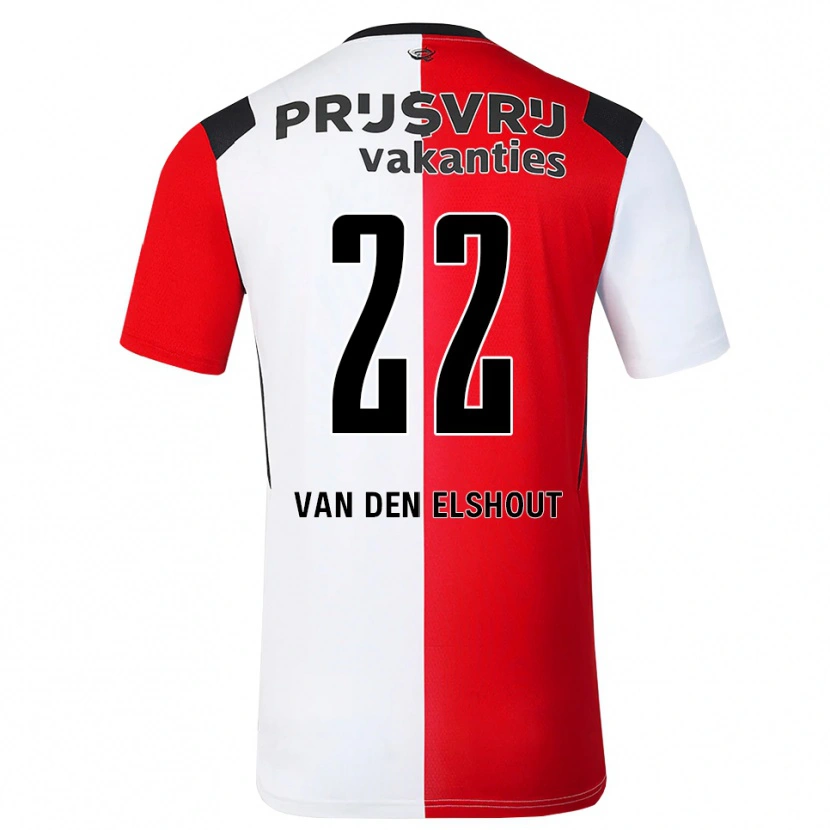 Danxen Mænd Tobias Van Den Elshout #22 Rød Hvid Sort Hjemmebane Spillertrøjer 2026/27 Trøje T-Shirt