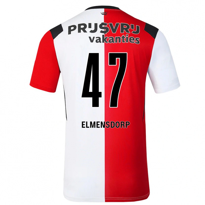 Danxen Mænd Paris Elmensdorp #47 Rød Hvid Sort Hjemmebane Spillertrøjer 2026/27 Trøje T-Shirt