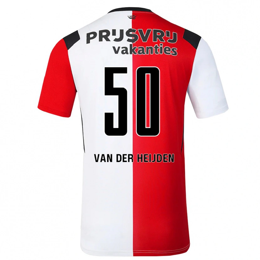 Danxen Mænd Delano Van Der Heijden #50 Rød Hvid Sort Hjemmebane Spillertrøjer 2026/27 Trøje T-Shirt